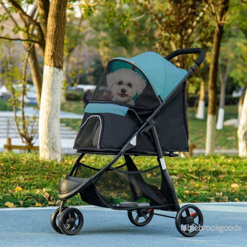 2-i-1 husdjursvagn – hopfällbar hund- och kattvagn, mörkgrön - Bild 2