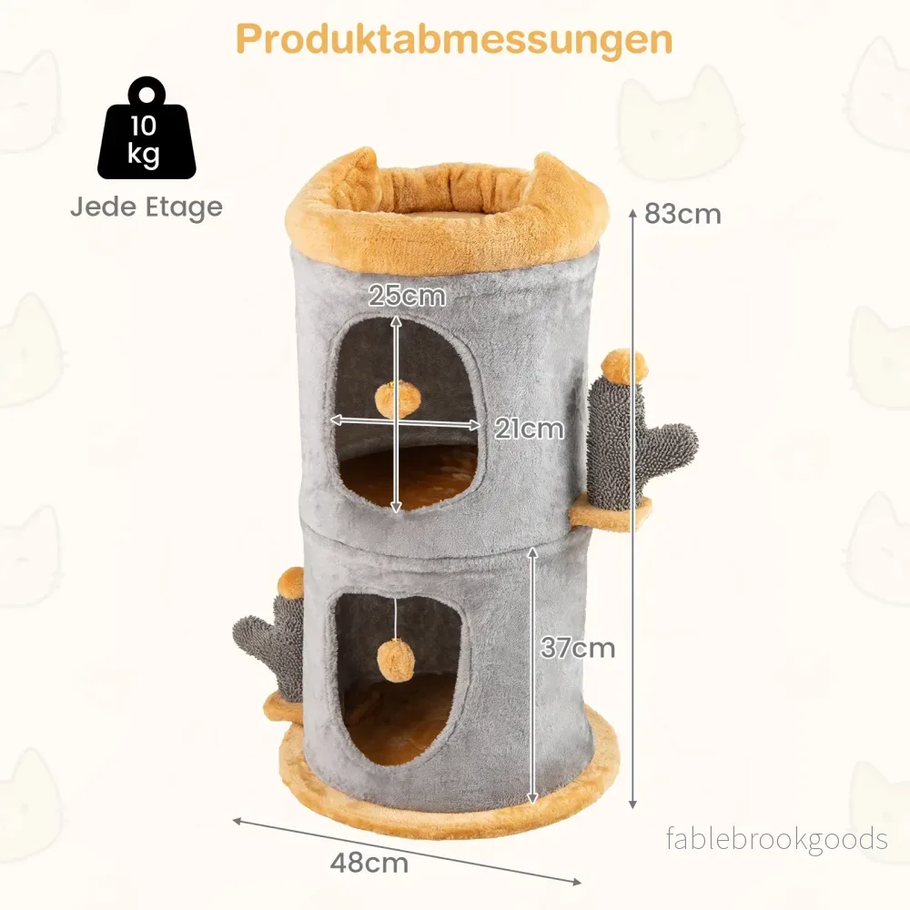 vånings – katt hus söt liten träd med mysiga +Orange – 2 2 – Grå - Bild 2
