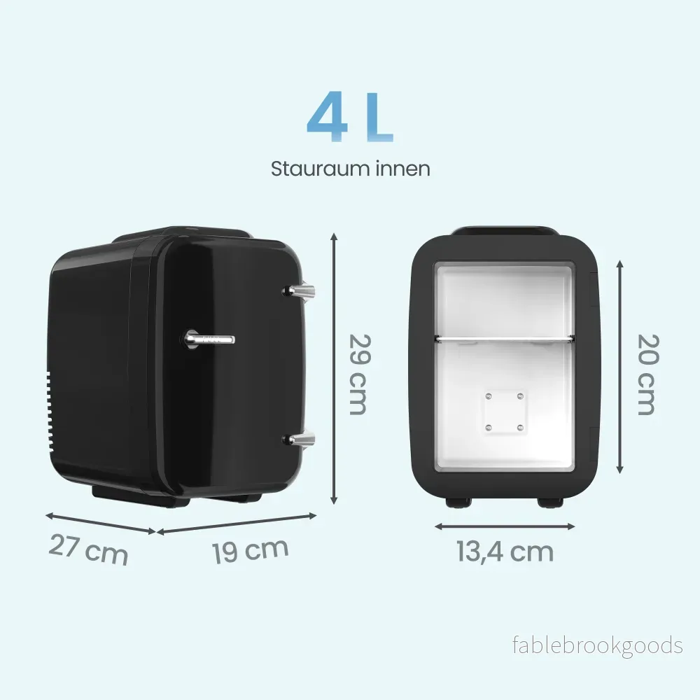 Mini-koelkast - Draagbaar met Koel- en Verwarmfunctie - 12V/230V - 4 L - Zwart - 28 x 20,5 x 29,5 cm - Bild 3