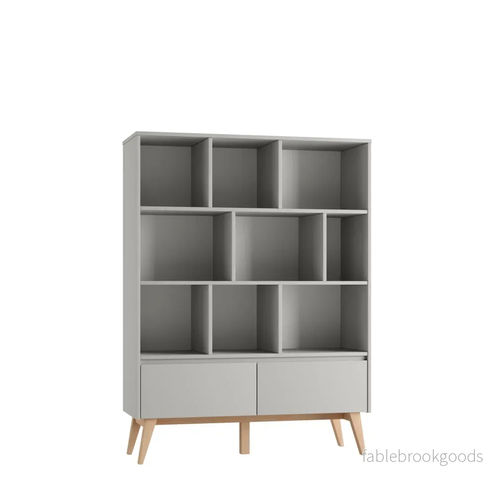 Sara Wide bookcase + 2 drawer Grey color - Bild 2