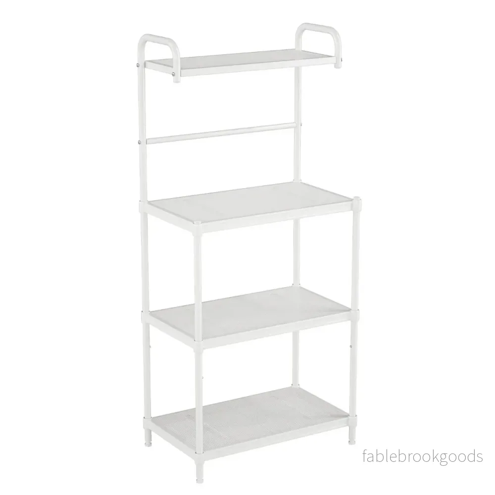 vånings – kökshylla med justerbara hyllor Mikrovågshylla – 4 59 x 34 x 136 cm – Vit