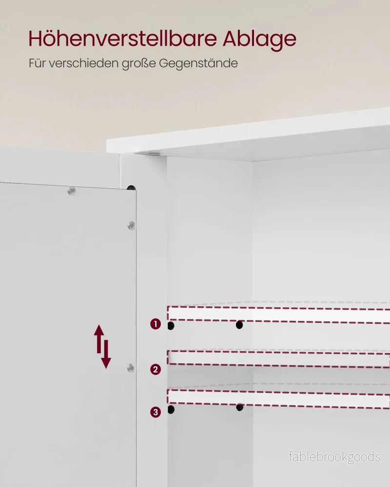 Spegelskåp - med öppet fack - väggmontering - vitt - Bild 3