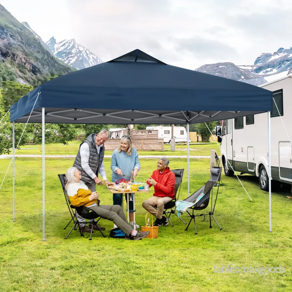 Paviljong – vattentät stabil UV skydd 50+ partytält fälltält marin – 3 x 3 m – Marinblå - Bild 3