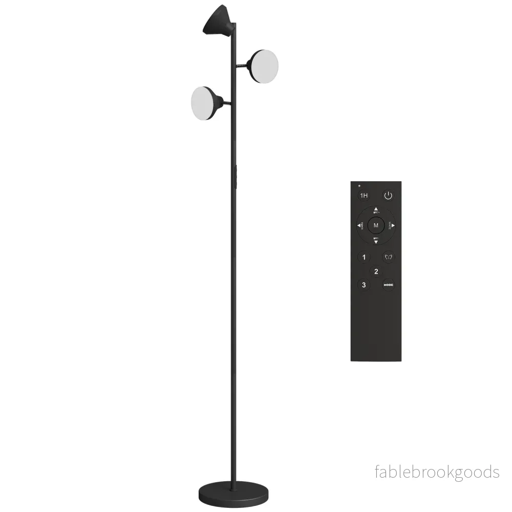 Dimbar golvlampa med läslampa, RGB, fjärrkontroll