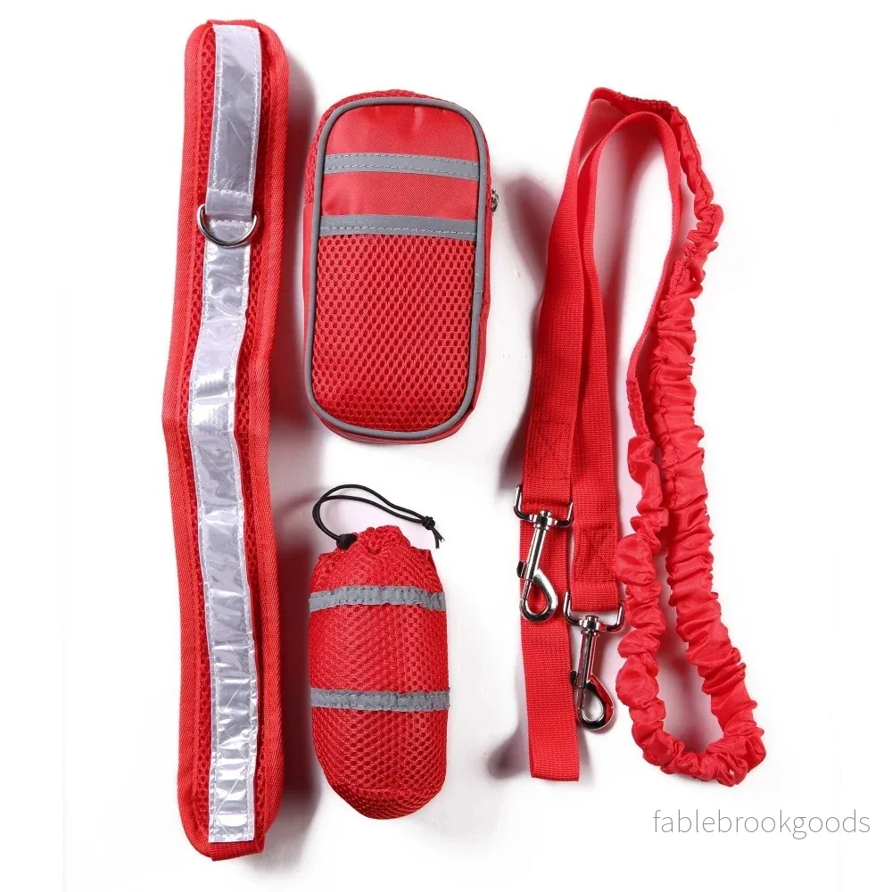Midjekoppel Hund – Active | Handsfree Löparbälte med Bungee & Förvaring - Bild 2