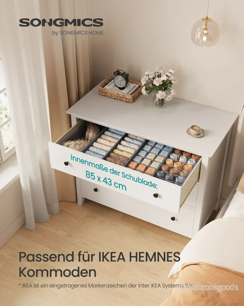 Lade-organizer - Opvouwbaar - Set van Meerdere Boxen - Duifgrijs - 19 x 41 x 10 cm - Bild 2