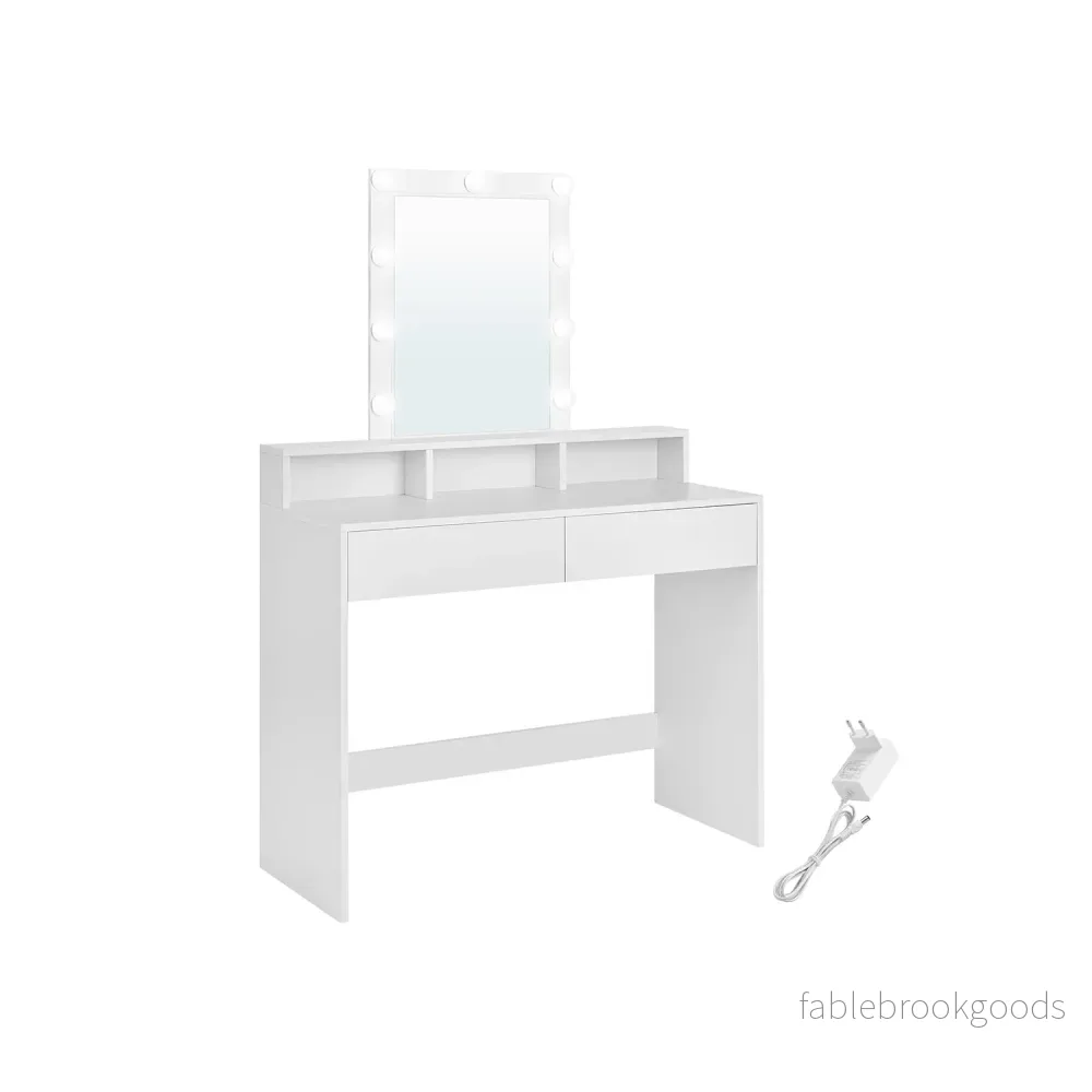 Sminkbord med modern vit LED-belysning Sminkbord med modern vit LED-belysning