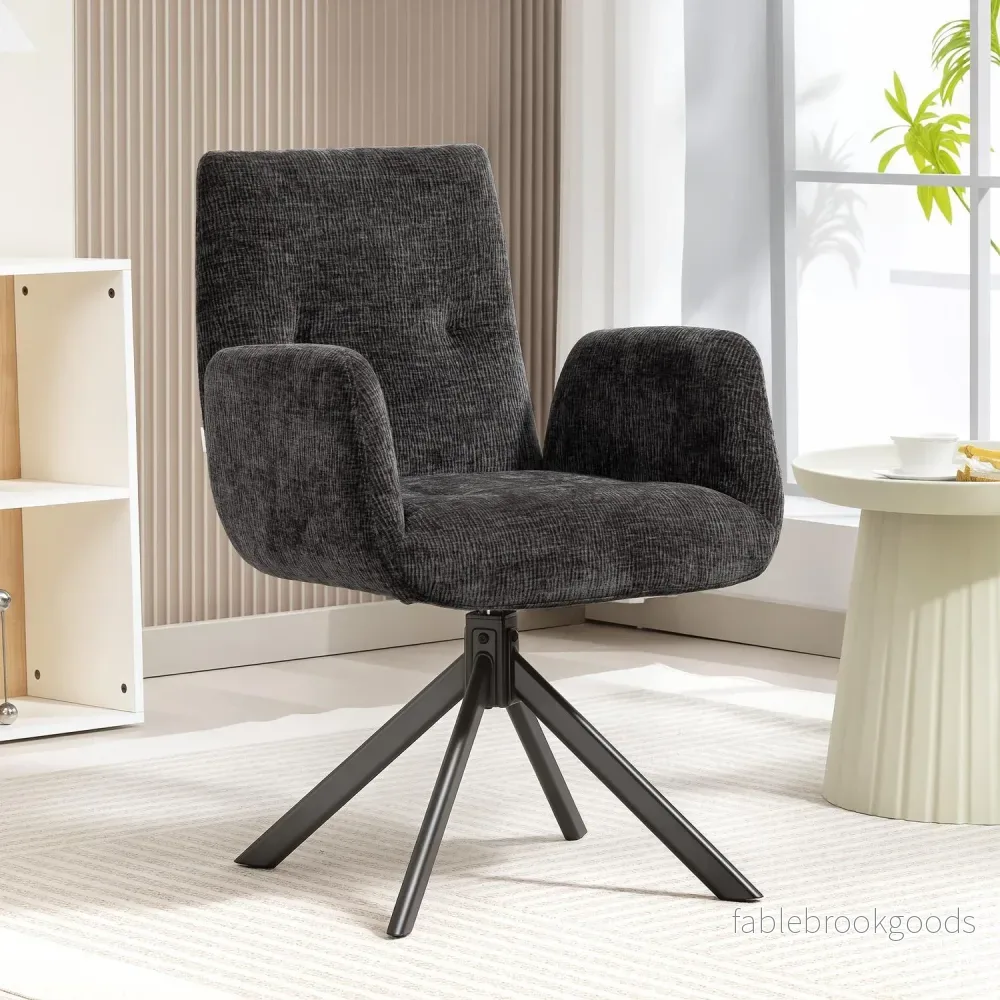 Snurrstol, modern design, svart, 120 kg kapacitet - Bild 2