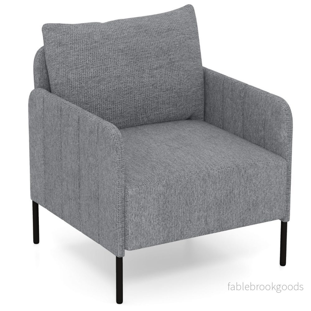 Soffa – vardagsrum med kuddar loungestol justerbara fotstöd – 73 x 79 x 79 cm – Grå
