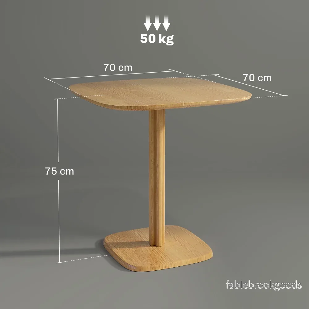 Matbord, gummiträ, 70x70 cm, rundade hörn - Bild 3