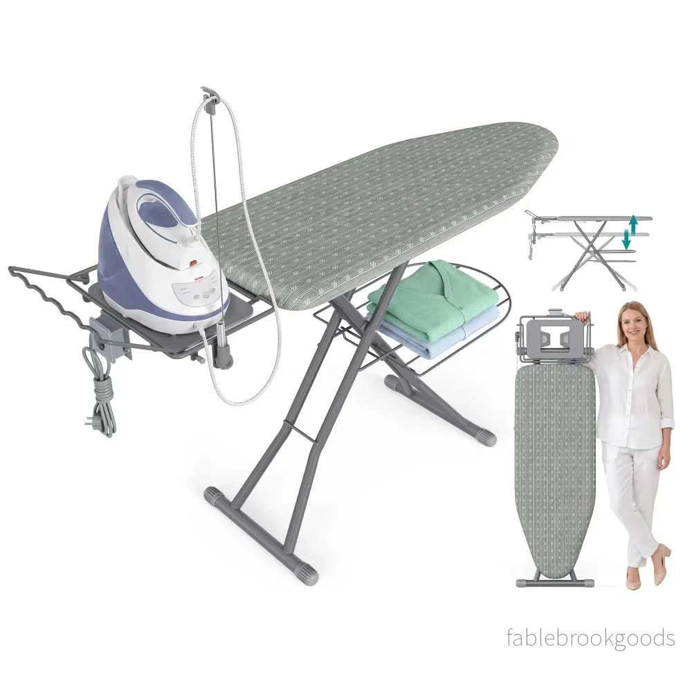 Strijkplank – Met Stopcontact en Ablage – In Hoogte Verstelbaar – Duifgrijs – 160 x 45,5 x 72,5-90 cm Strijkplank – Met Stopcontact en Ablage – In Hoogte Verstelbaar – Duifgrijs – 160 x 45,5 x 72,5-90 cm