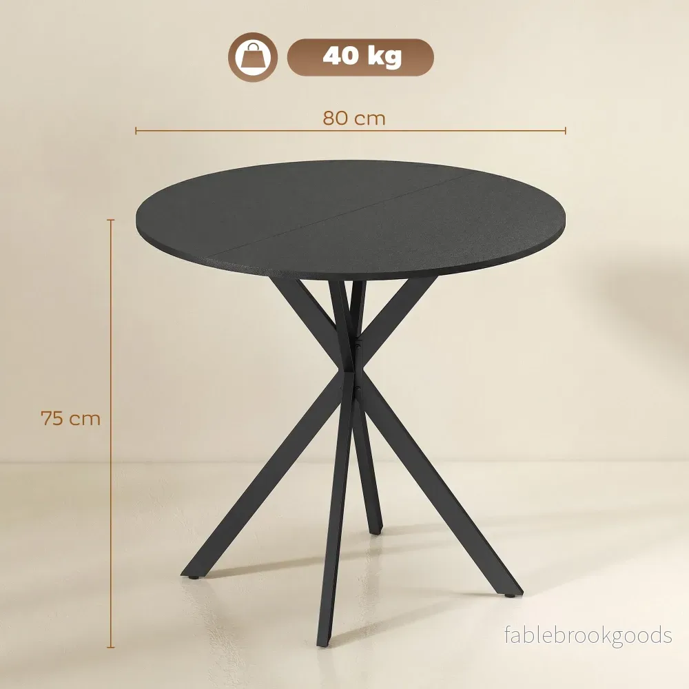 Runt matbord, träliknande, 80 cm, justerbara fötter - Bild 3