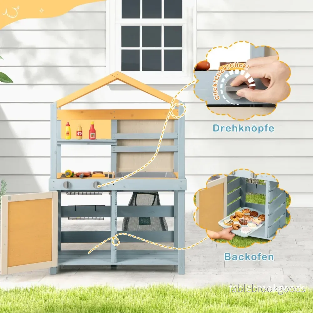 I – Lerkök Barn utomhus Trä med väska och korgar Flerfärgad – 2 1 75 x 34 x 111 cm – Färgglad - Bild 2