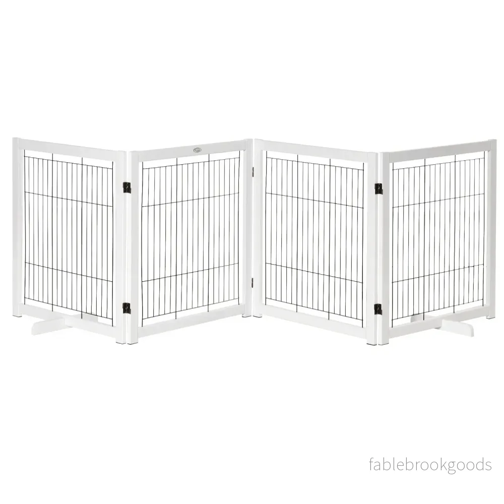 Hundport – Trä, hopfällbar, dubbelriktad, 305 x 35,5 x 82 cm