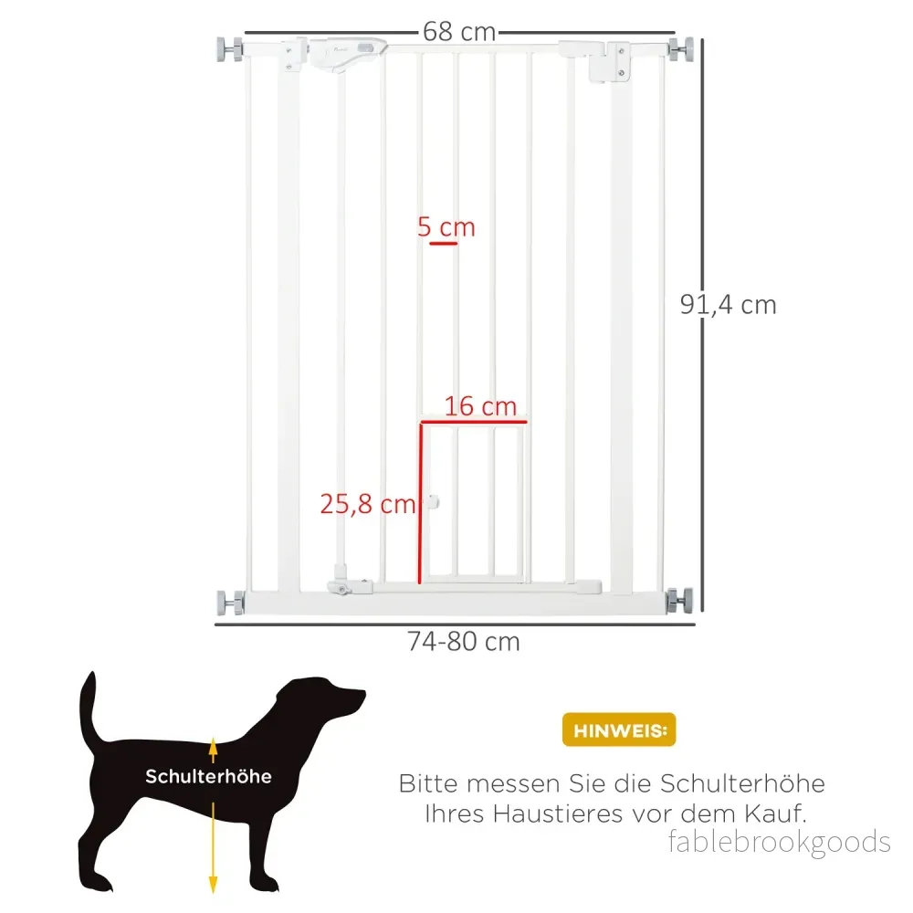 Grind för hundar och bebisar – ingen borrmaskin, automatisk stängning, 74-80 cm - Bild 3