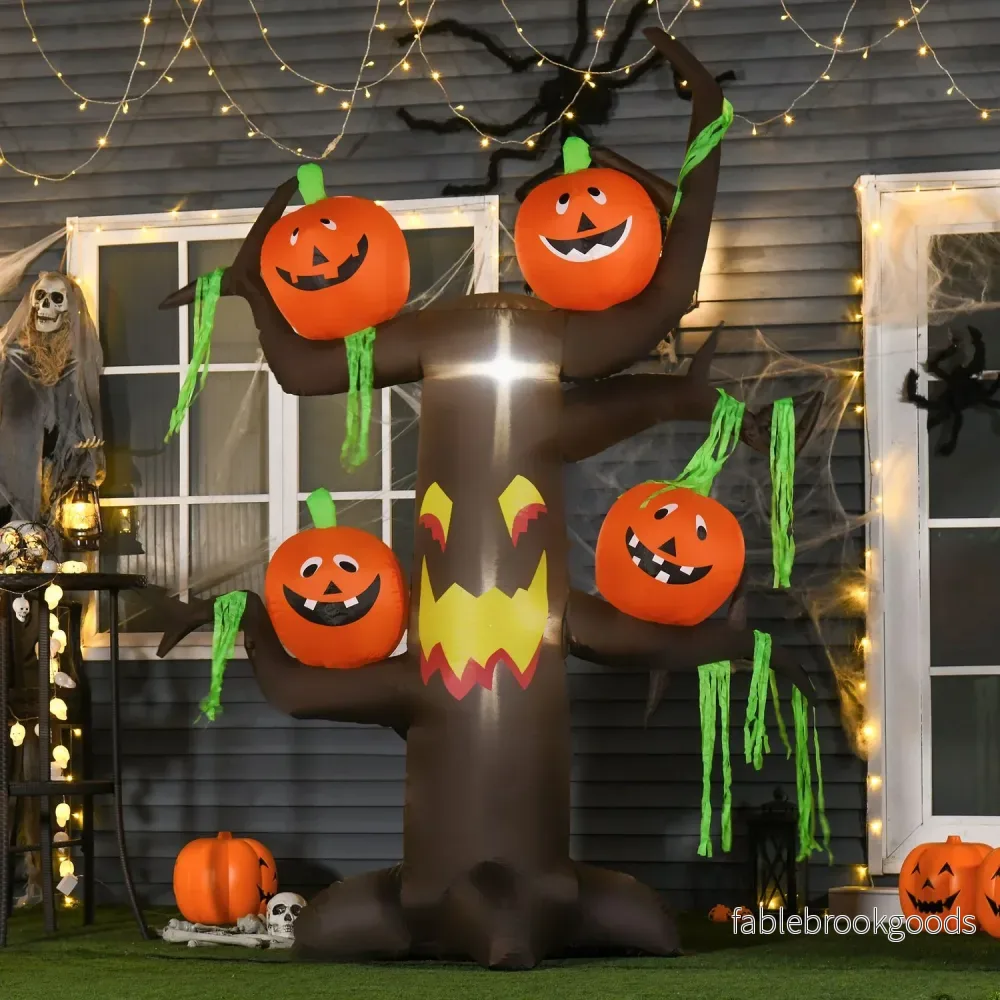 Uppblåsbart Halloweenträd med pumpa & LED-lampor, 180cm - Bild 2