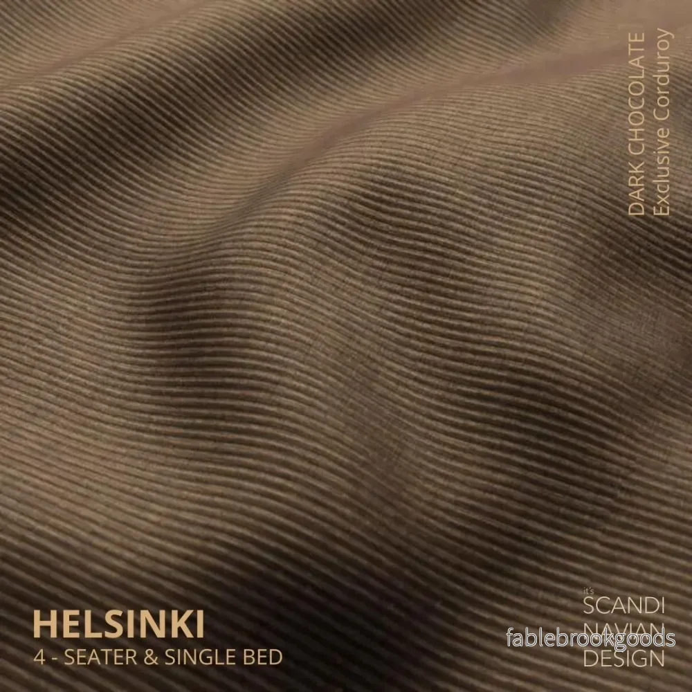 Helsinki 4-seater sofa/single bed, Exclusive Corduroy, Dark Chocolate removable & washable - Bild 3