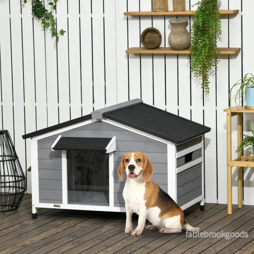 Fir Wood Dog House, väderbeständig med avtagbart golv - Bild 2