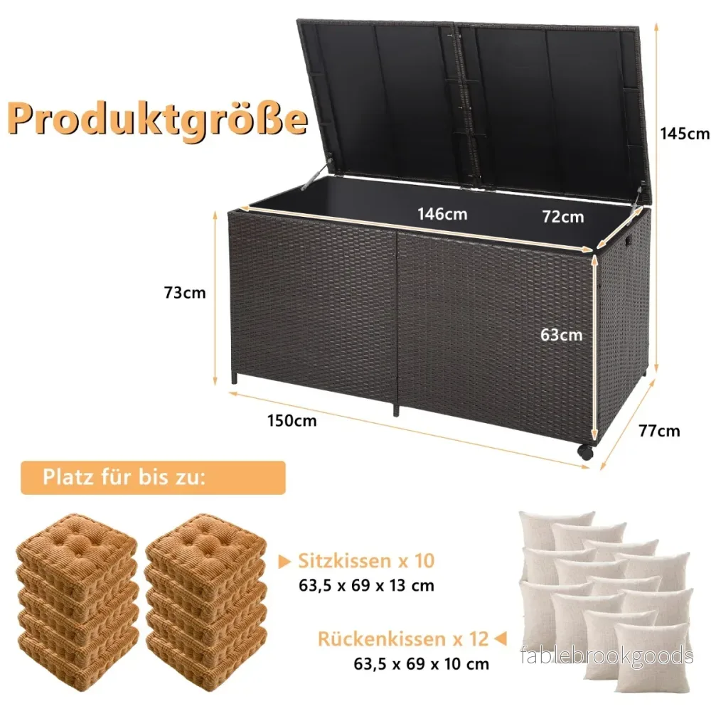 Förvaringslåda – med kapacitet – 662 L 150 x 77 x 73 cm – Brun - Bild 2