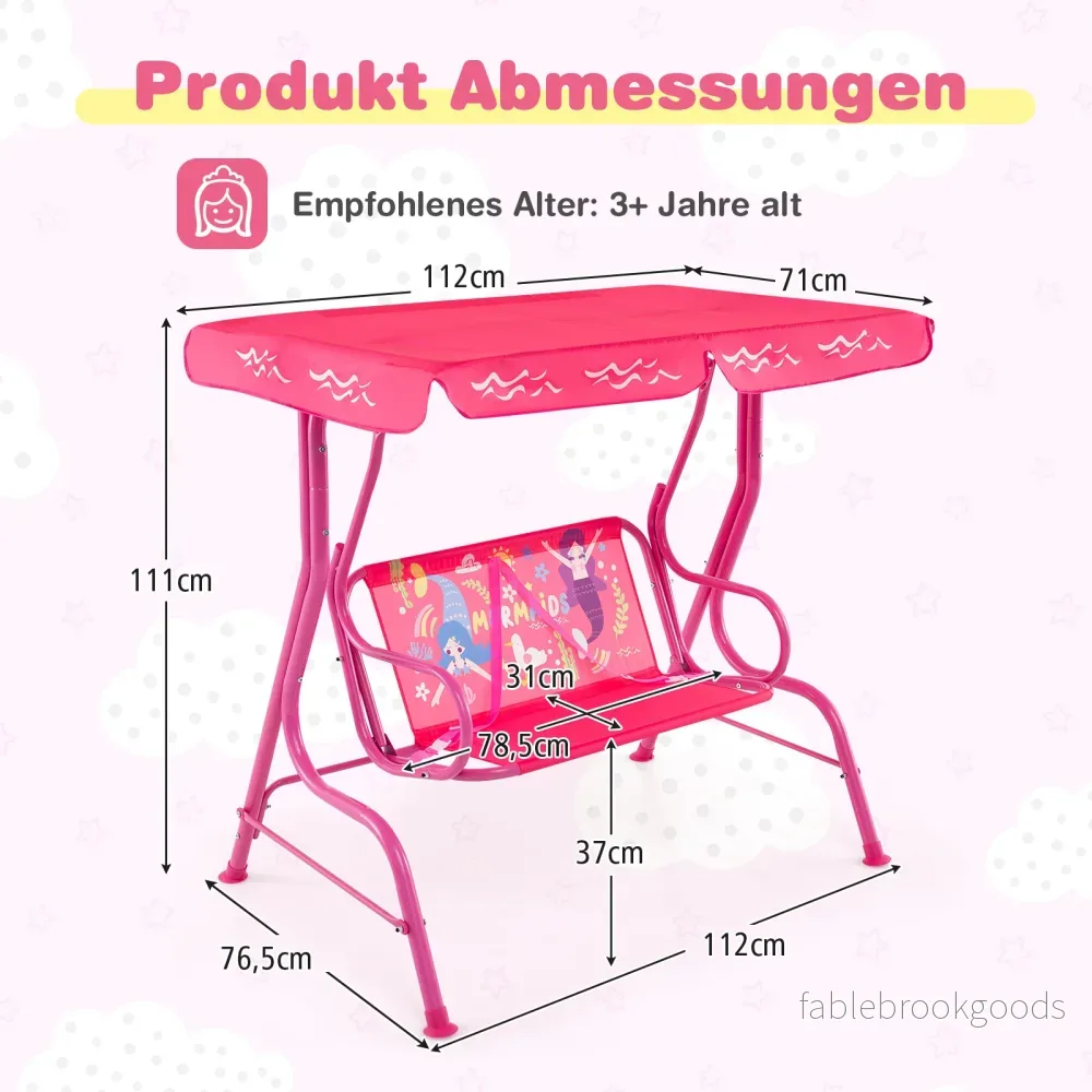 Barn – Hollywoodgunga sits med justerbart solskydd och metallram – 2 – Rosa - Bild 2