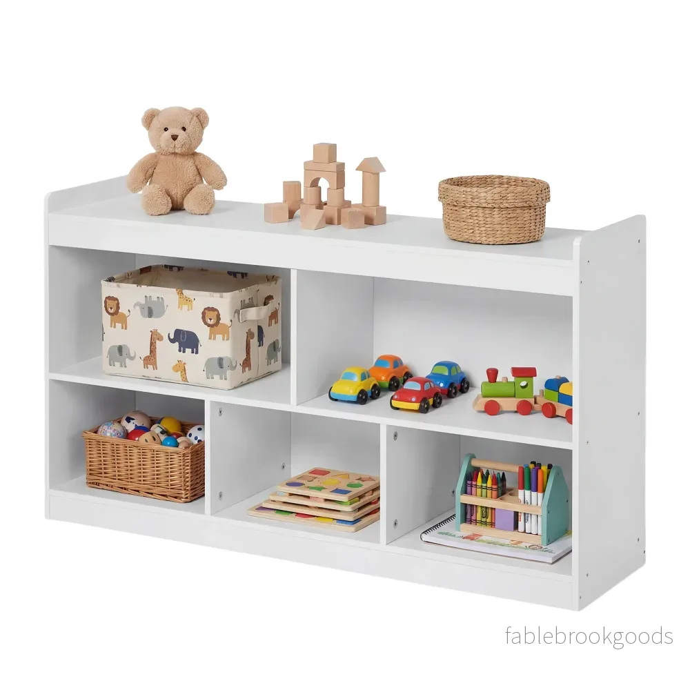 Kinderrek - Montessori Speelgoed- en Boekenrek - Wit - 30 x 112,2 x 65 cm - Bild 2