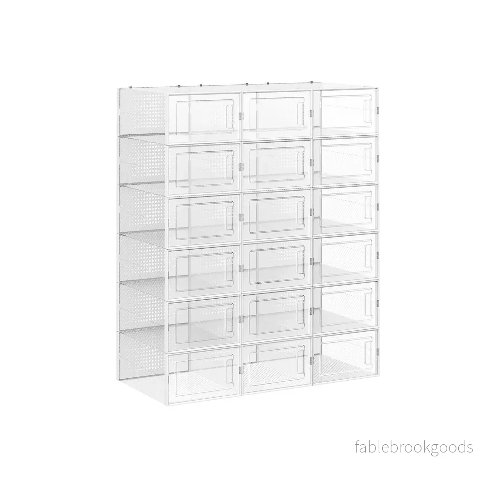 Skokartonger – Stapelbara och ventilationsöppningar – Transparent Skokartonger – Stapelbara och ventilationsöppningar – Transparent