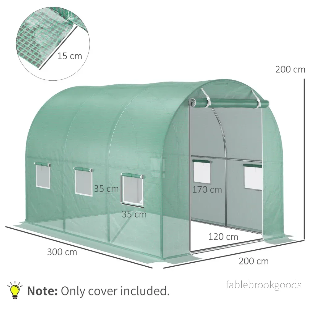 Trädgårdstunnelfilm i polyeten, 3x2x2m, 6 fönster - Bild 3