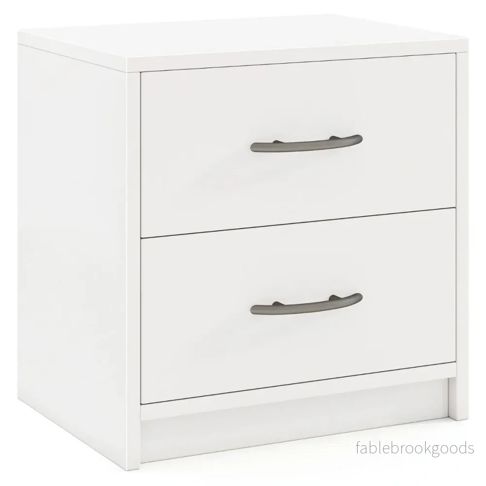 Nattduksbord – med lådor Litet sidobord Nattbord Soffbord Nattkommod – 2 – Vit