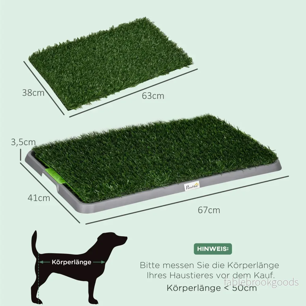 Hundpottträningsbricka med 2 gräsmattor, 67 x 41 cm - Bild 3