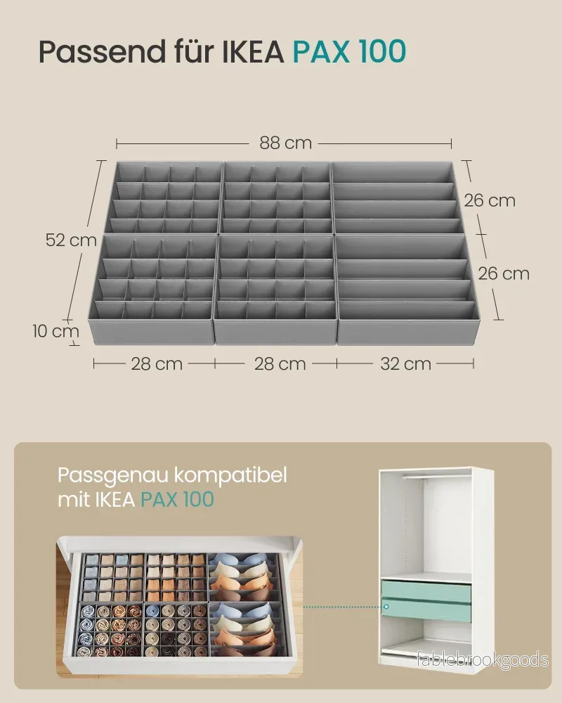 Lade-organizer - Opvouwbaar - Set van Meerdere Boxen - Duifgrijs - 28 x 26 x 10 cm - Bild 3
