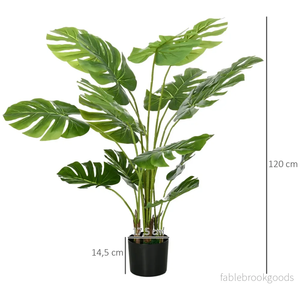 Konstgjord 120 cm Monstera-växt i planteringskärl – naturtrogen grönska - Bild 3