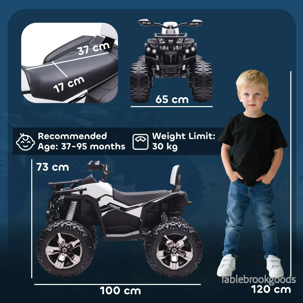 Elektrisk fyrhjuling för barn, 12V-batteri, hastighet 3–8 km/h - Bild 3