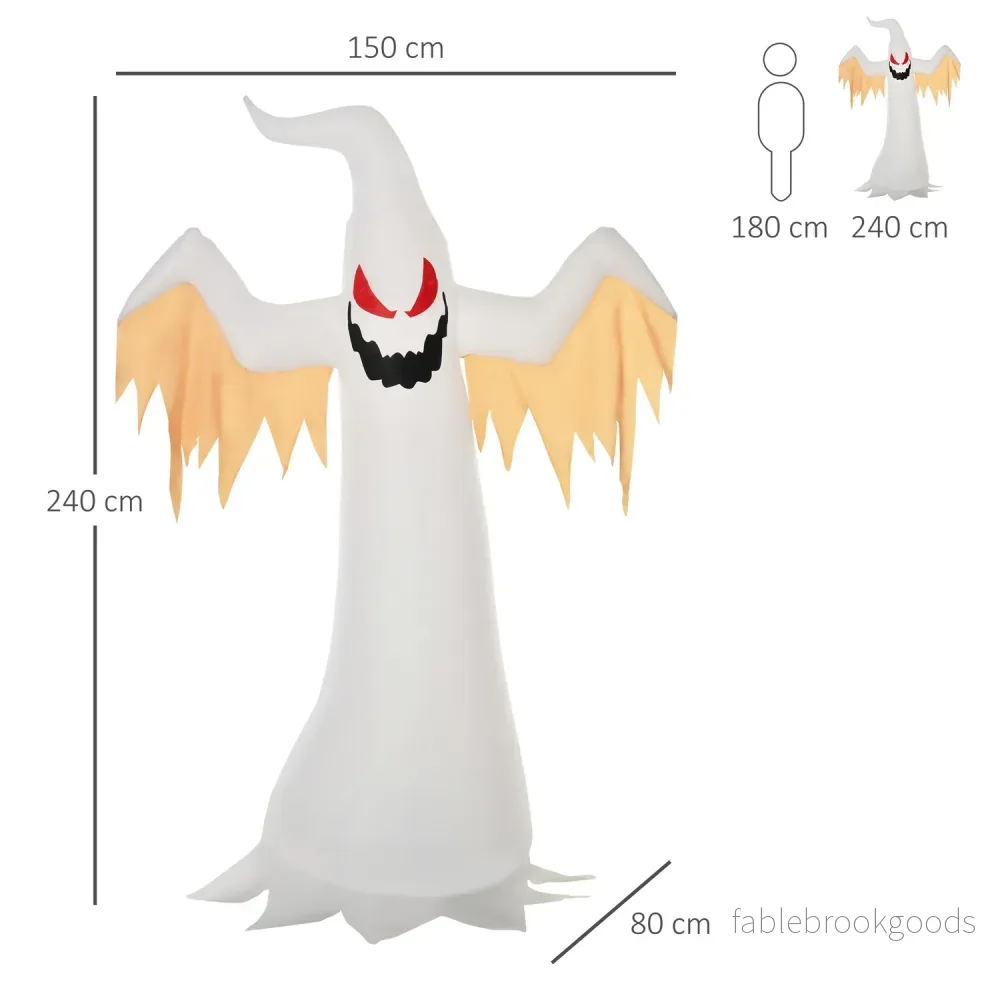 Uppblåsbar Halloween Ghost, 2,4M, LED-lit, väderbeständig - Bild 3
