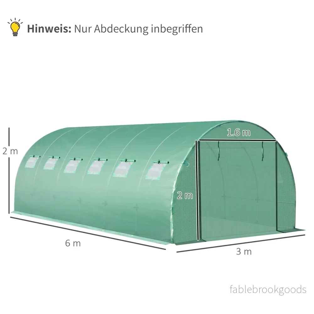 Trädgårdsfilm av polyeten 6x3x2m med 12 fönster - Bild 3