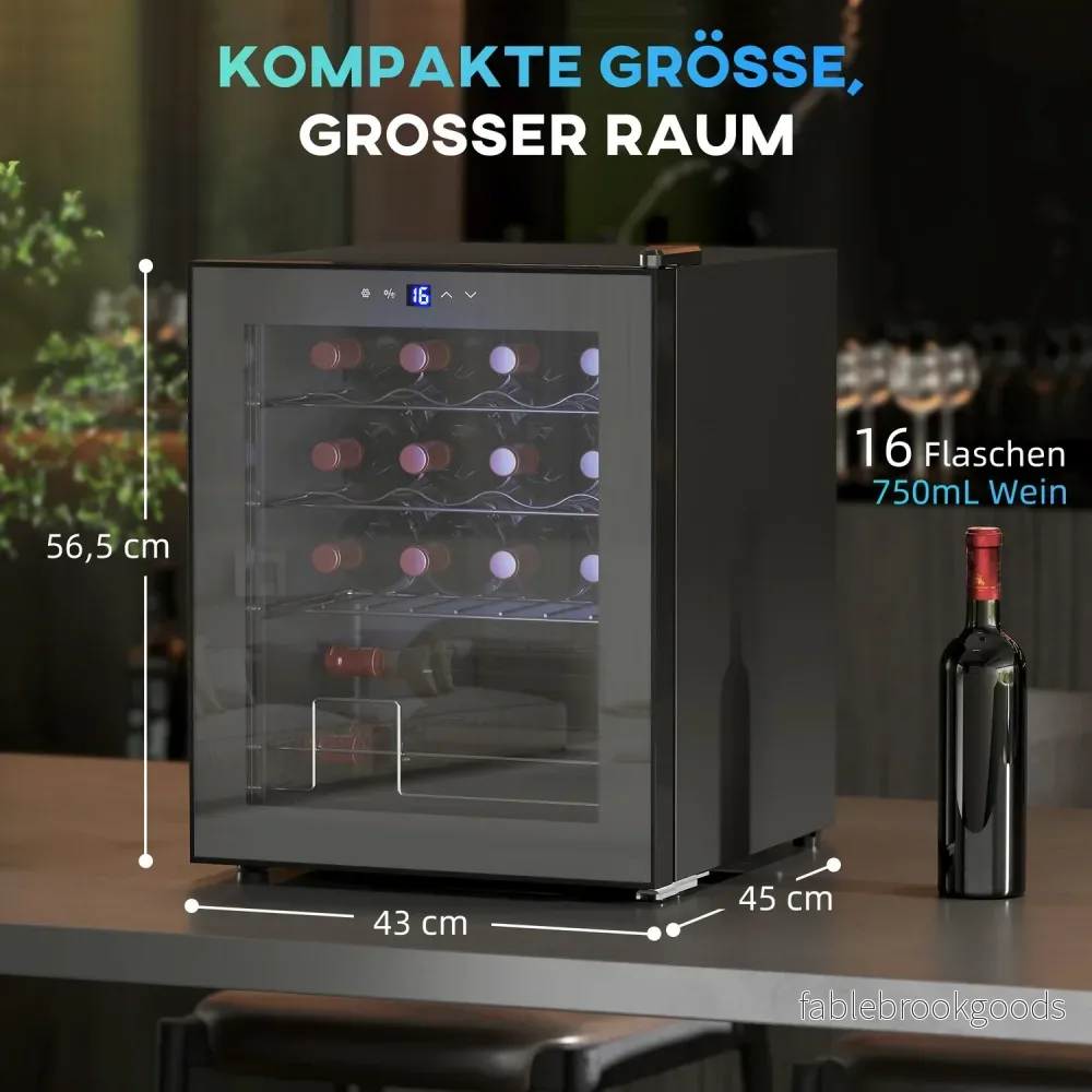 Fristående vinkyl, 16 flaskor, pekskärm, LED - Bild 3