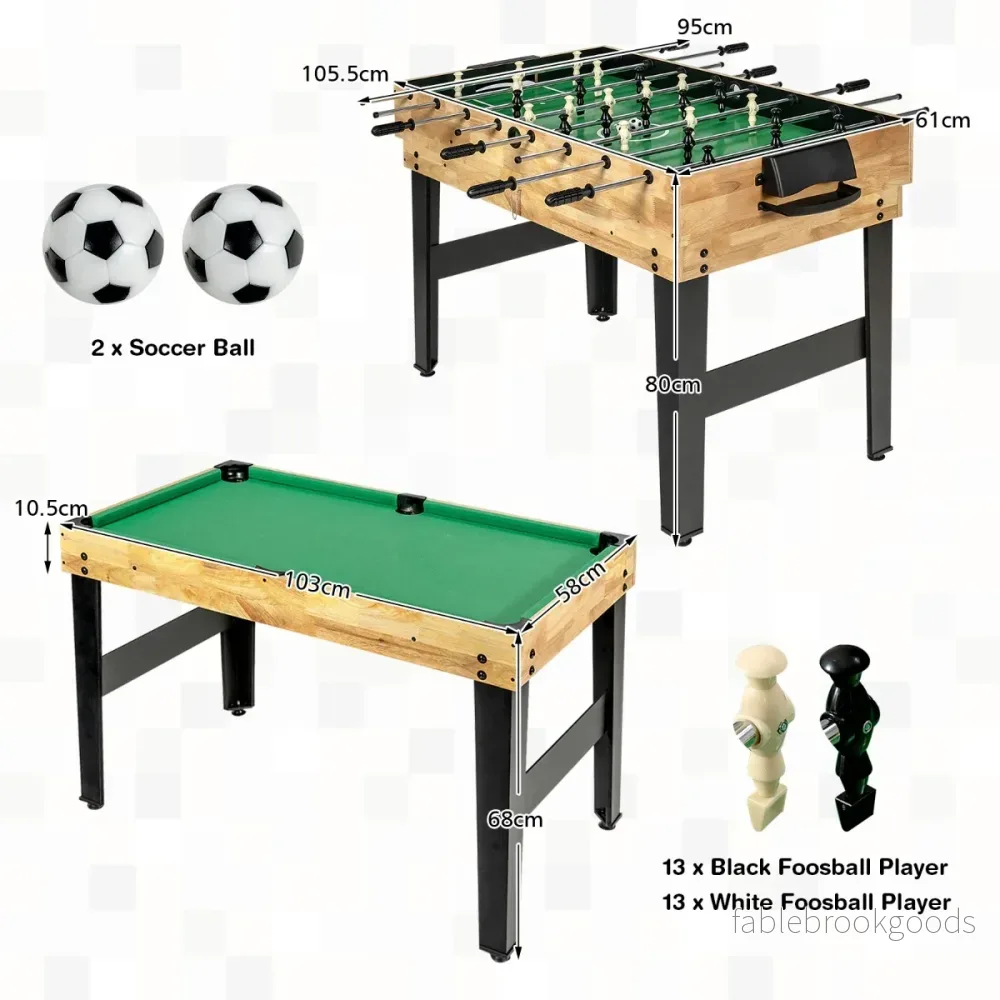 Multifunktionsbord – i Kombi Spelbord med Bordfotboll Hockey Bordtennis Biljard – 10 1 1055 cm – Färgglad - Bild 2