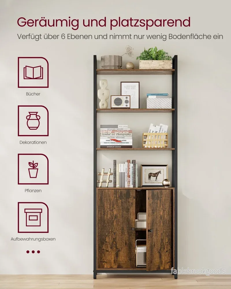 Bokhylla – Vintage look – Brun och bläcksvart - Bild 3