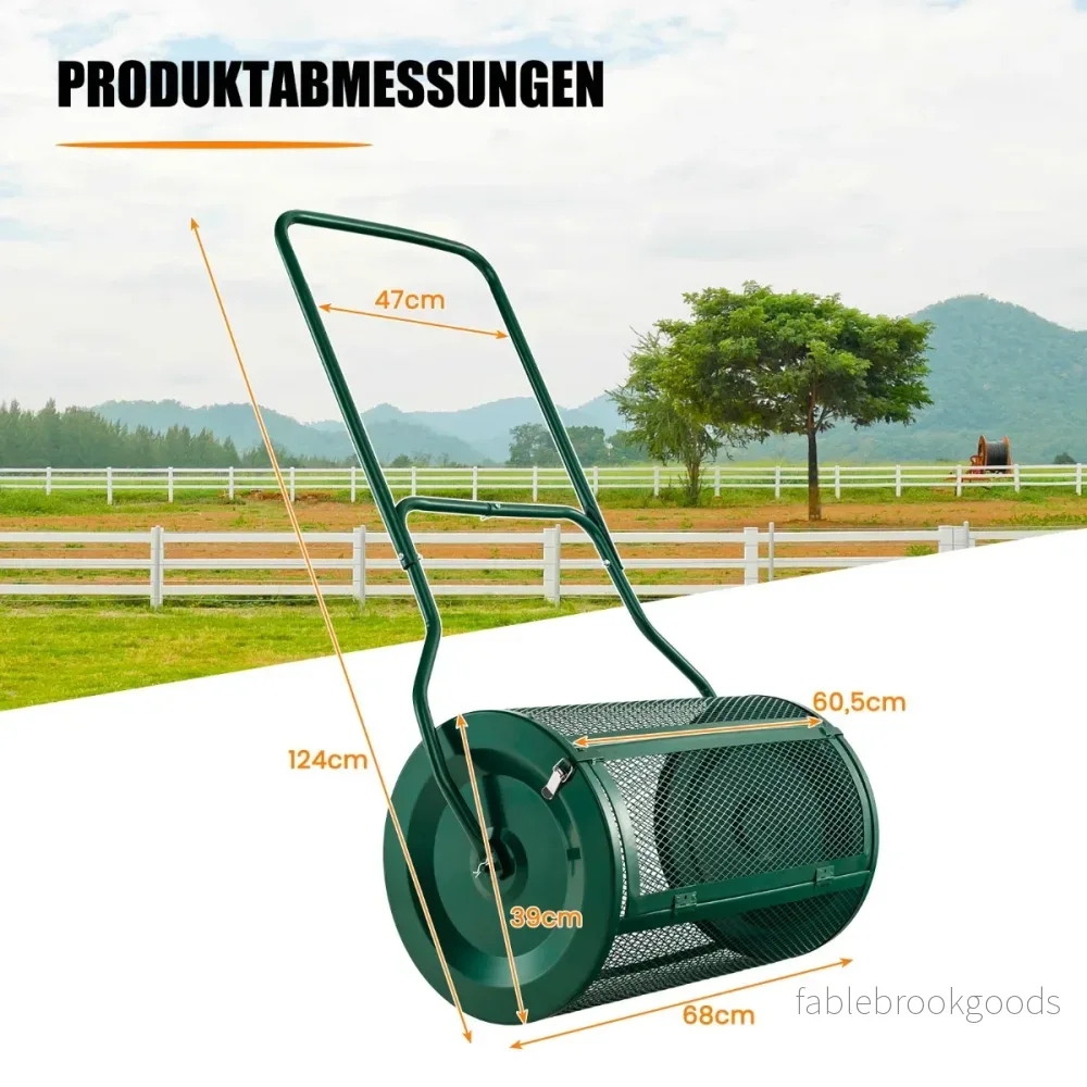 Hög – kompostspridare bred Torvspridare med förbättrat U format handtag – 39 cm 60,5 cm – Grön - Bild 2