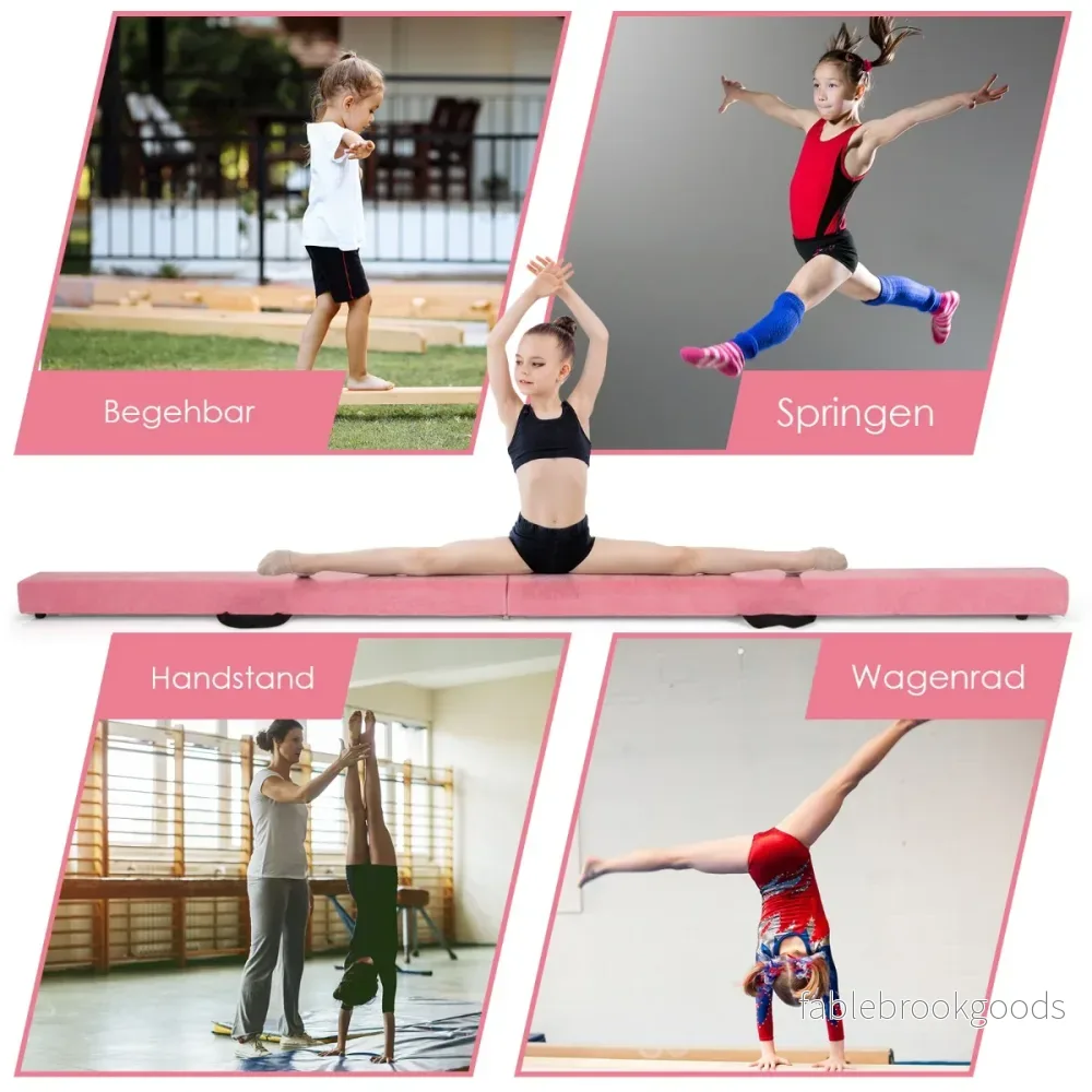 Balansbalk – Gymnastikträning Vikbar Slitstark Fitness – 2,1 m – Rosa - Bild 3