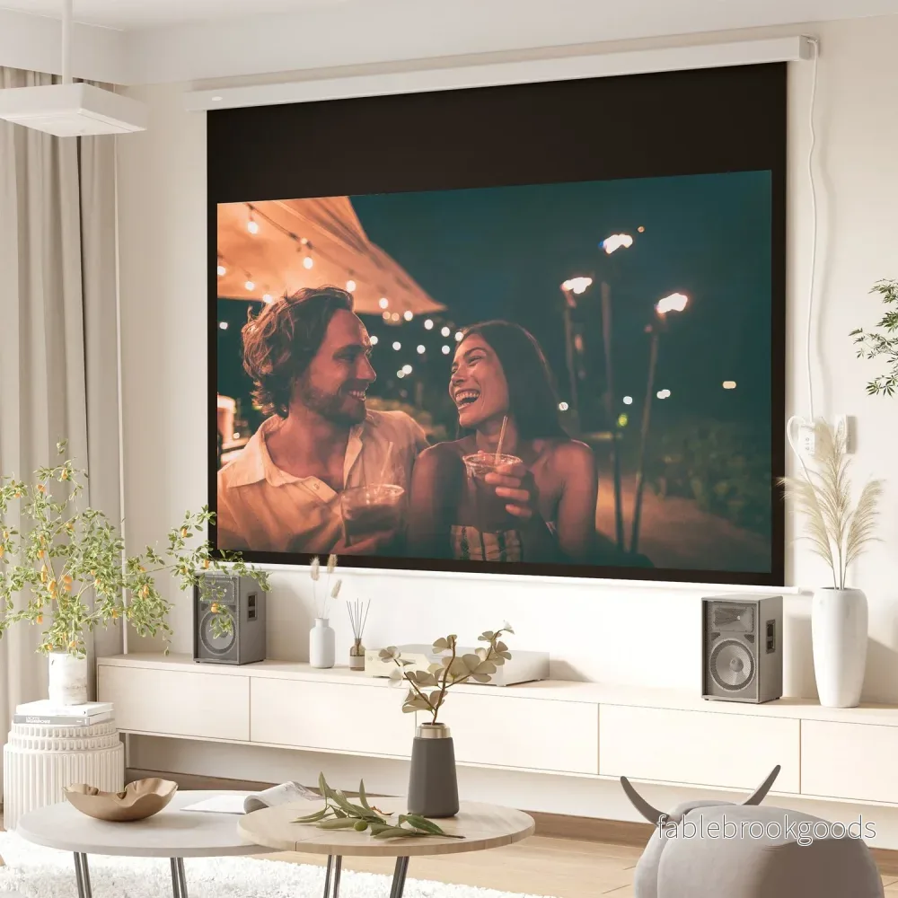 Elektrisk projektorduk 100" 16:9 HD 4K med fjärrkontroll - Bild 2