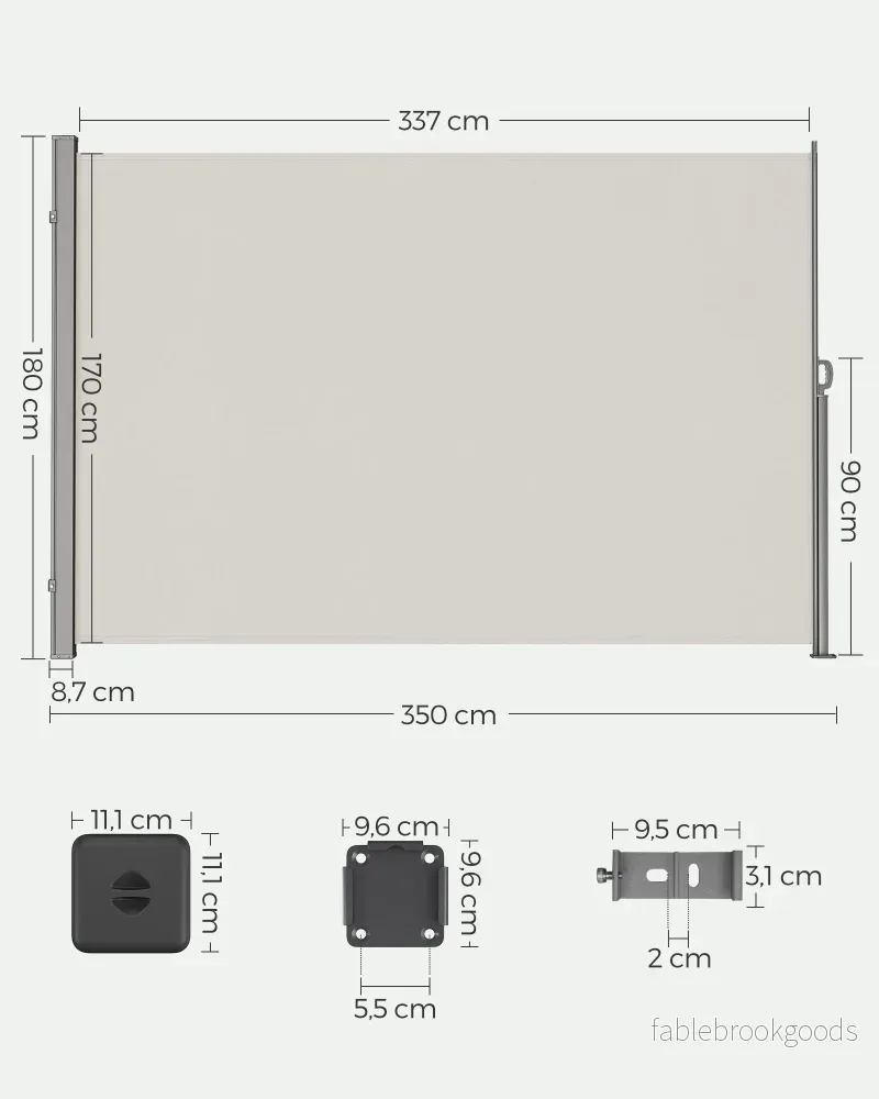 Zijluifel - 180 x 350 cm - Uitschuifbaar - Privacyscherm - Taupe - Bild 2