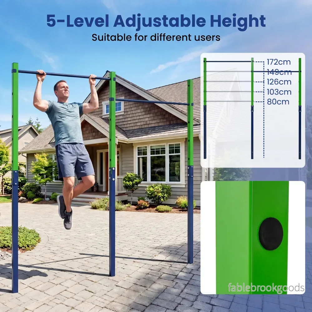 Dubbel – dragstång, höjdjusterbar cm, dipbar i galvaniserat stål, max – 80-172 220 kg - Bild 3