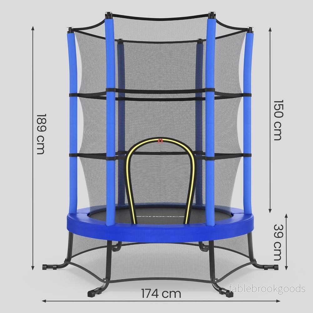 Kindertrampoline - 174 cm - Veiligheidsnet - Randbescherming - Blauw - Bild 2