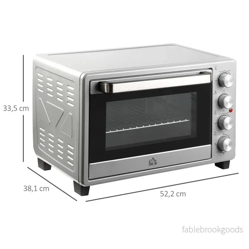Elektrisk Miniugn 32L, 1600W, Rostfritt Stål & Glas - Bild 3