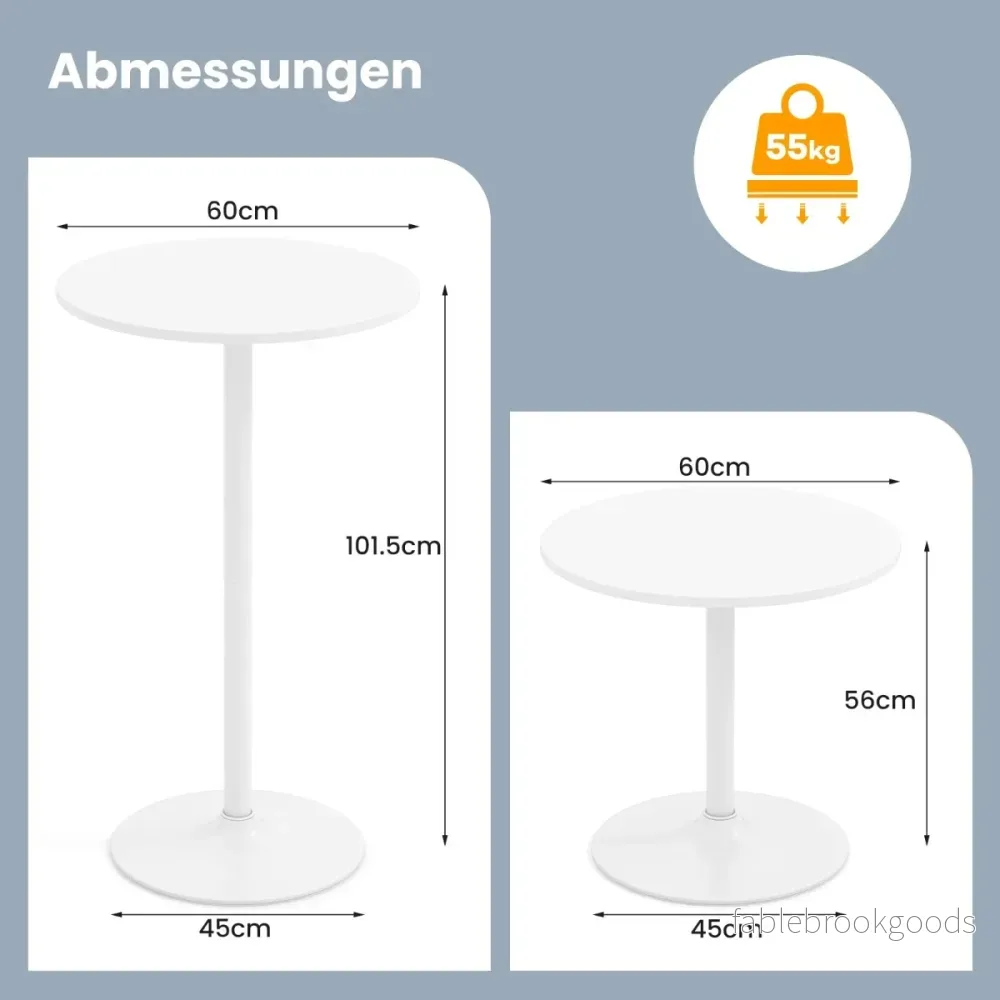 pack – ståbord i barbord och matbord Höj sänkbart bistrobord Vitt – 2 Ø 60 cm 2 1 – Vit - Bild 2