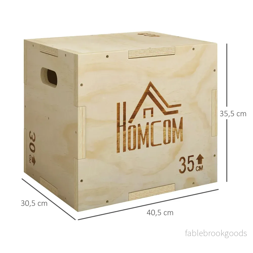 Plyolåda 3-i-1, Naturträ, 3 Höjder, 40,5x35,5x30,5 cm - Bild 3