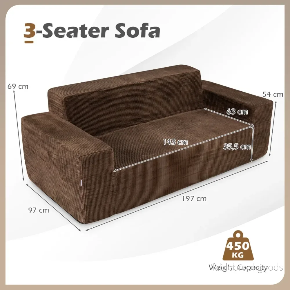 Korvdé – sitssoffa loveseat med högt ryggstöd, breda armstöd och djup sittplats – 3 – Brun - Bild 2