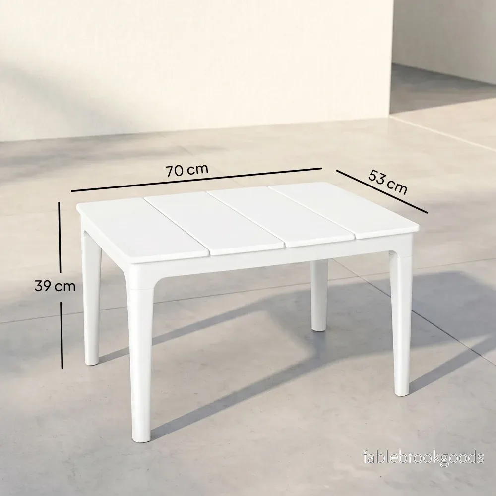 Väderbeständigt sidobord i plast för utomhusbruk, 70x53 cm, 35 kg kapacitet - Bild 3