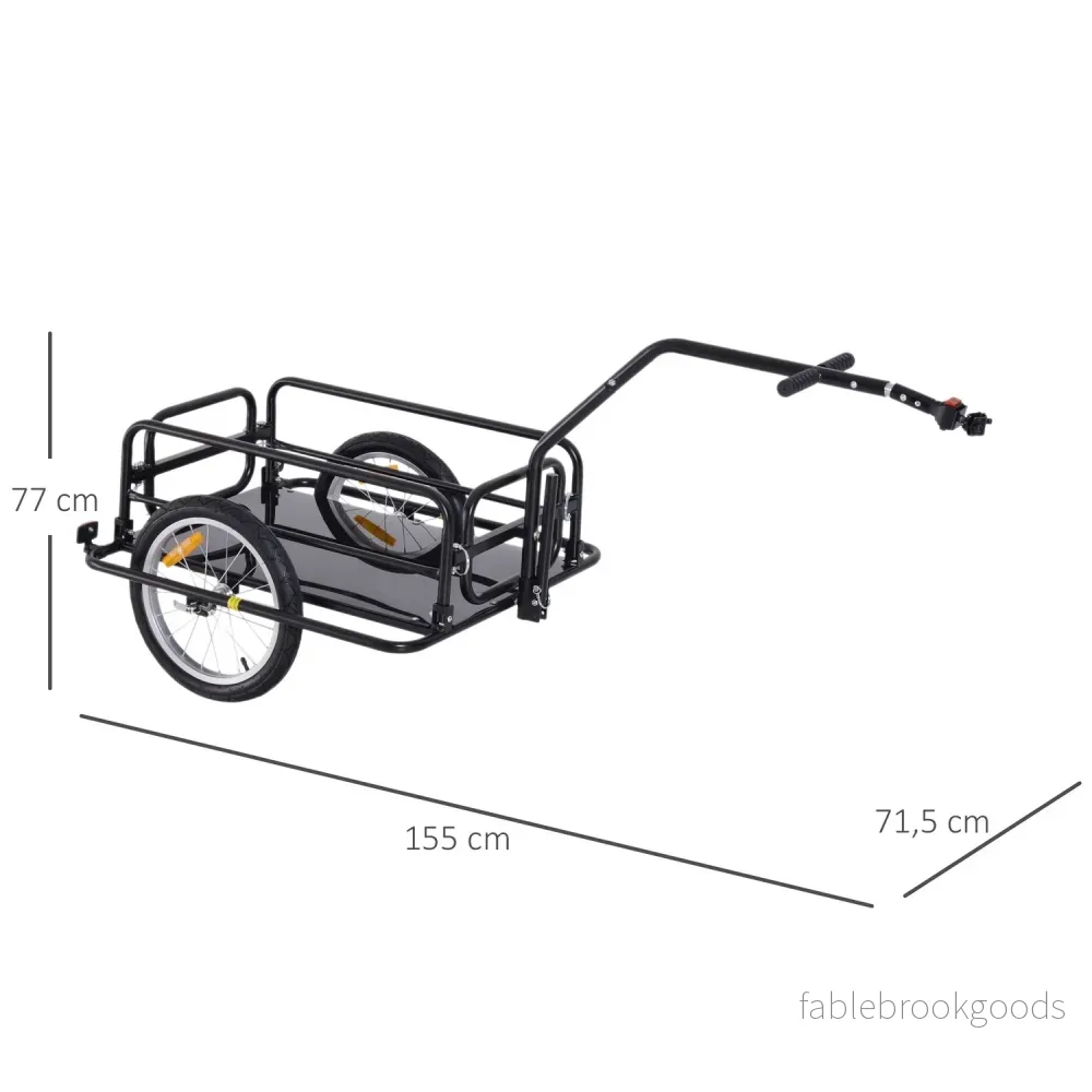 Cykellastvagn, 40 kg kapacitet, hopfällbar, svart - Bild 3