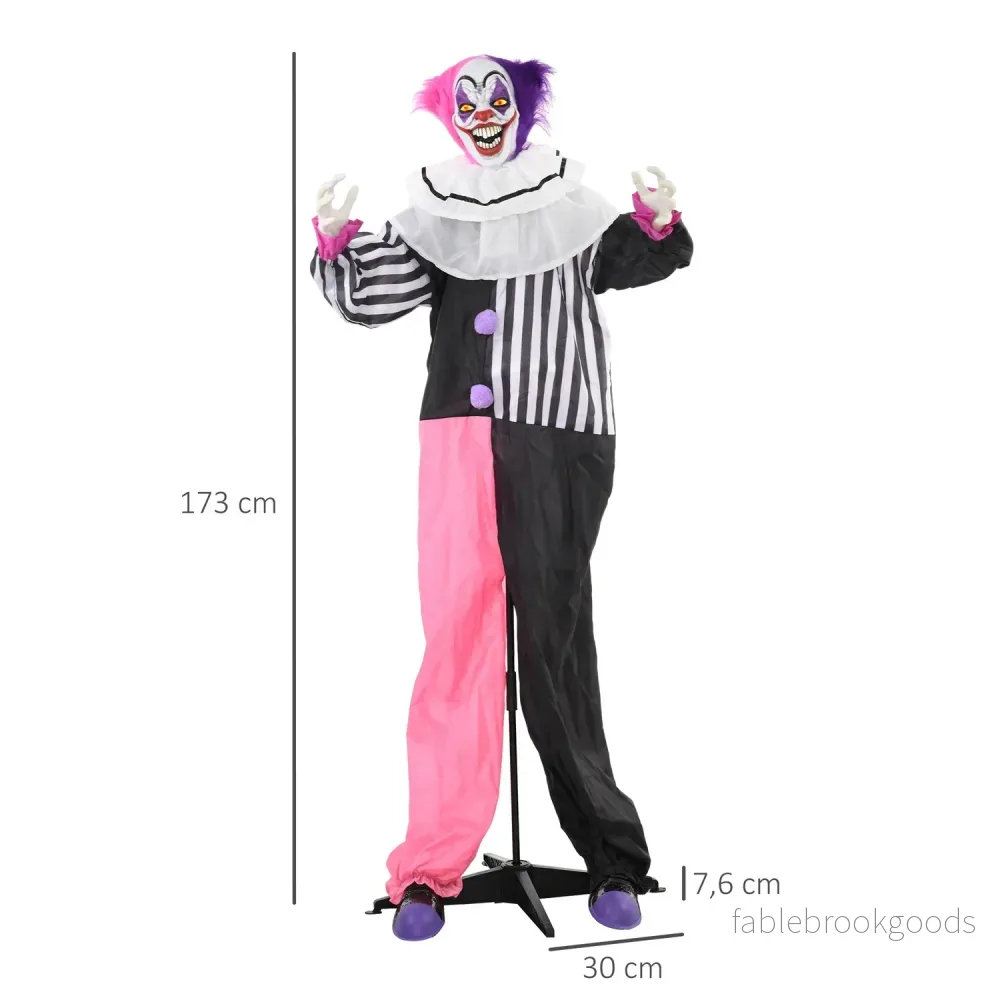 Animerad Halloween-clownrekvisita med rörelse och ljud, 173 cm - Bild 3